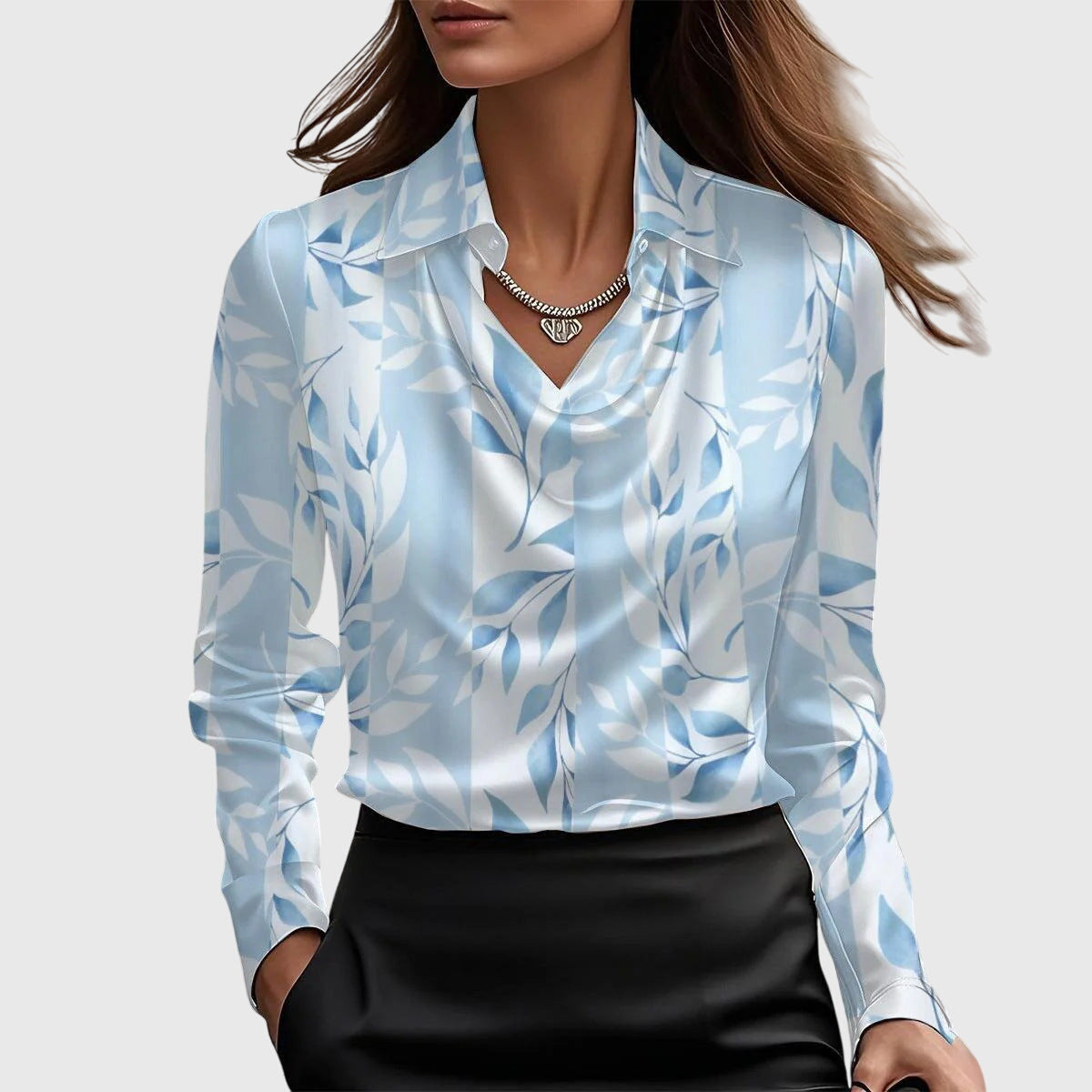 Draped Elegant Blouse — Flattering Soft Neckline for Women 5