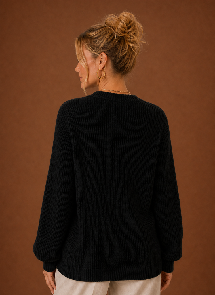 Women's V-Neck Knit Cardigan — Button Front Long Sleeve 6