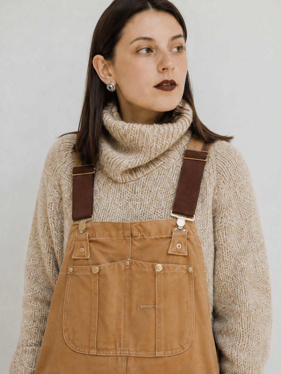Women's Canvas Bib Overalls — Relaxed Fit Dungarees with Multiple Pockets