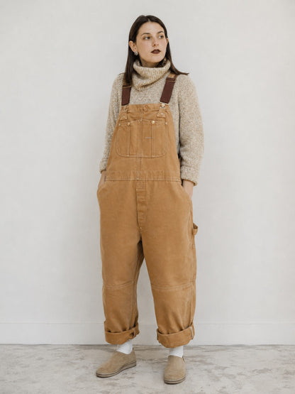 Women's Canvas Bib Overalls — Relaxed Fit Dungarees with Multiple Pockets