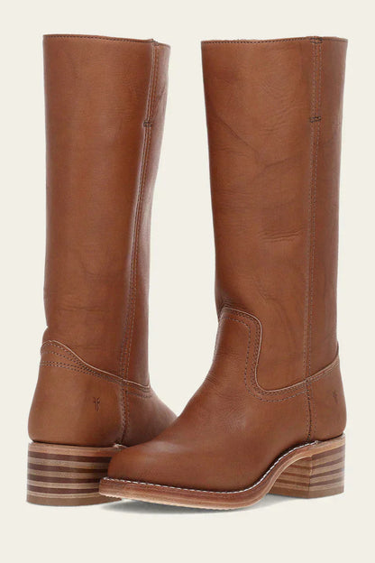 Women's Mid Calf Western Boots — Block Heel & Stitch Detail 2