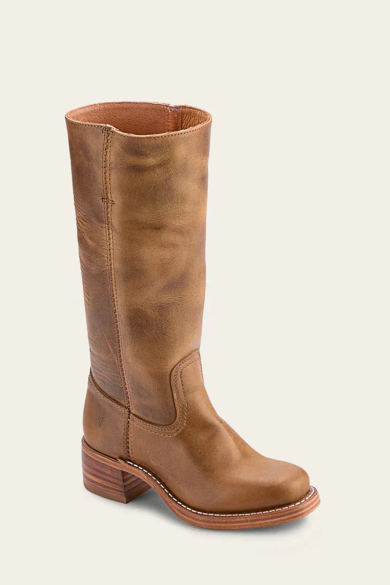 Women's Mid Calf Western Boots — Block Heel & Stitch Detail 3