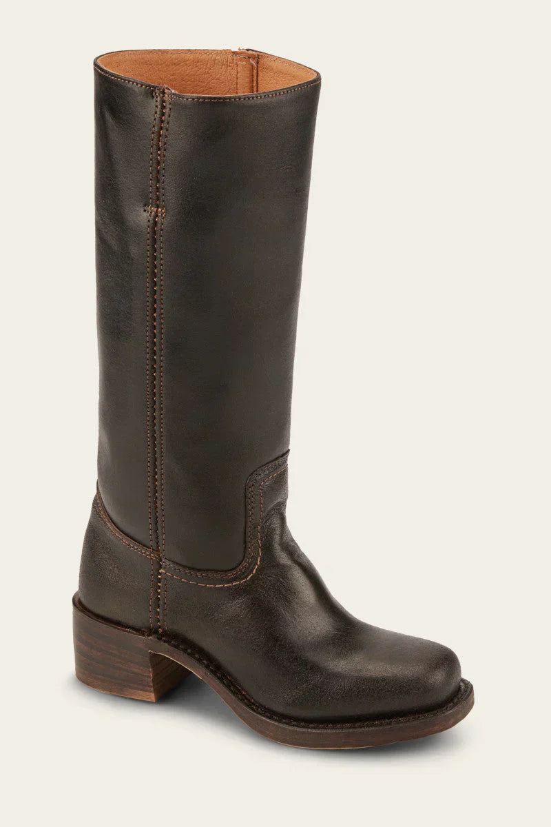 Women's Mid Calf Western Boots — Block Heel & Stitch Detail 7