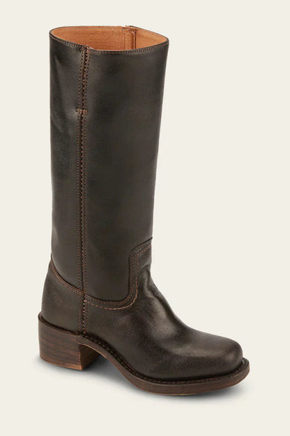Women's Mid Calf Western Boots — Block Heel & Stitch Detail 7