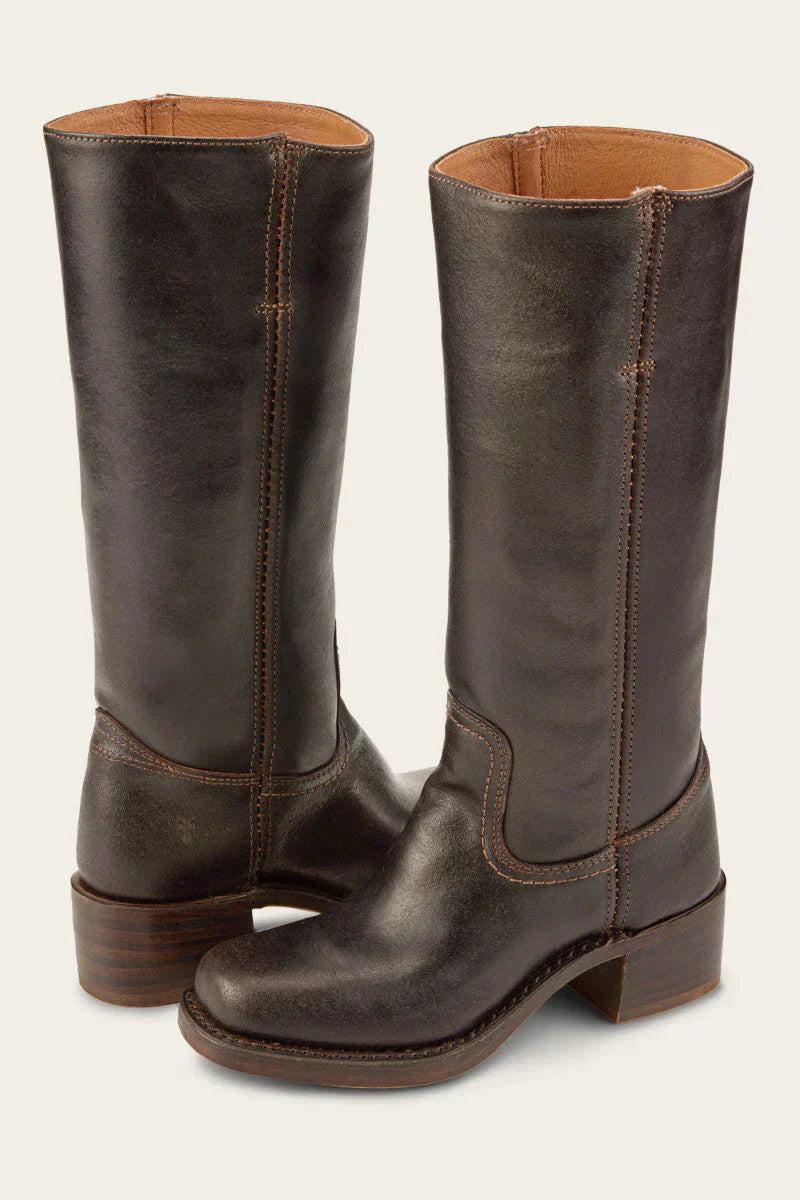 Women's Mid Calf Western Boots — Block Heel & Stitch Detail 8