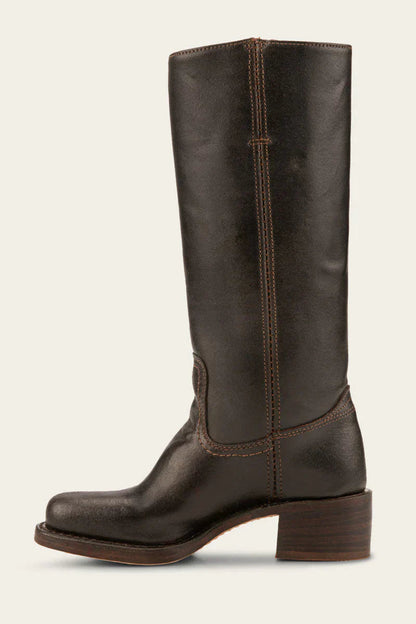 Women's Mid Calf Western Boots — Block Heel & Stitch Detail 9