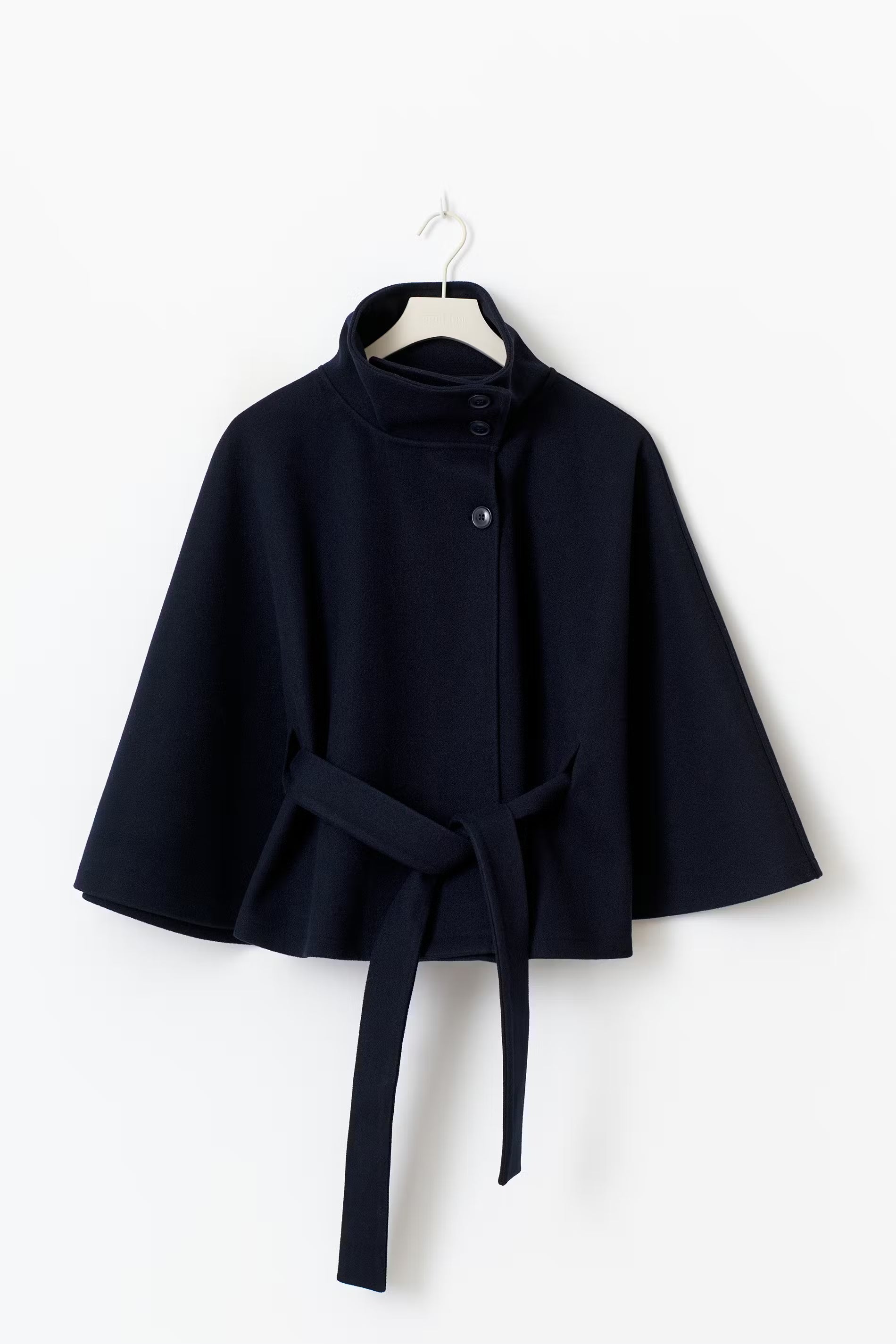Women's Cape Coat High Collar & Bow Belt — Fall/Winter 6