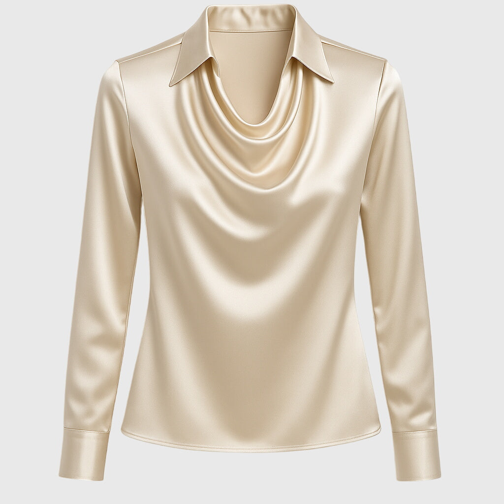 Draped Elegant Blouse — Flattering Soft Neckline for Women 10