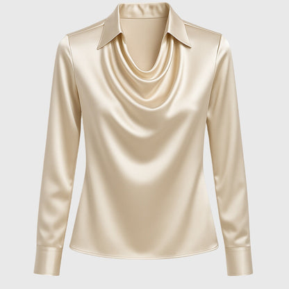 Draped Elegant Blouse — Flattering Soft Neckline for Women 10