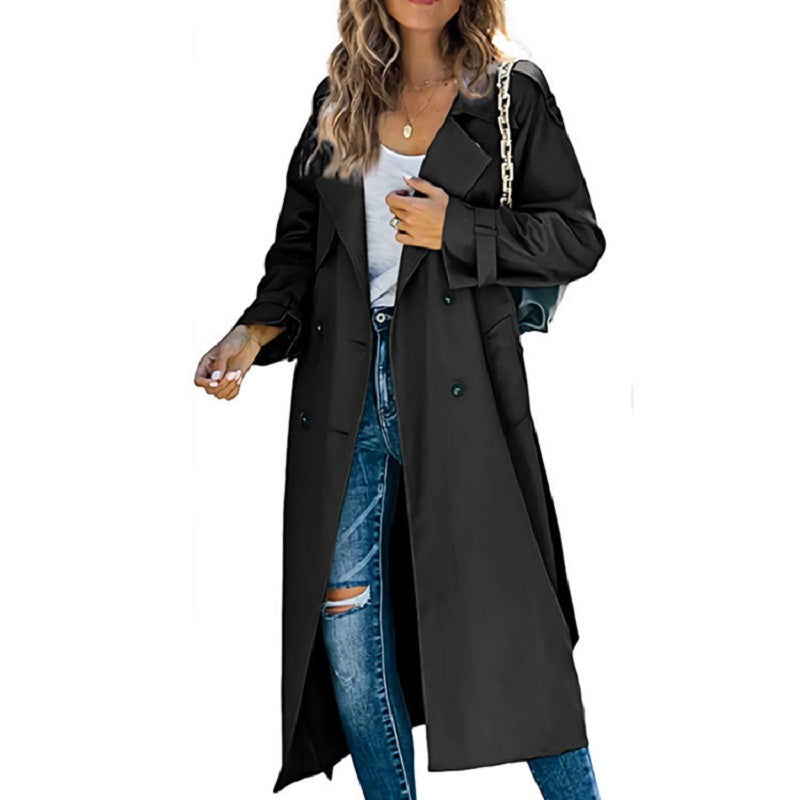 Women's Long Trench Coat — Belted Classic Slim Fit 6