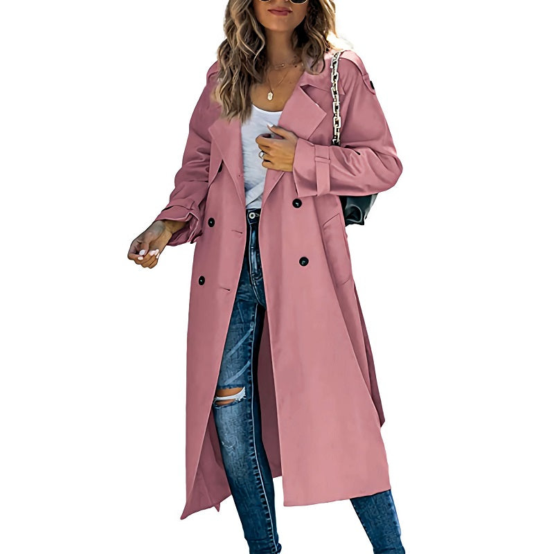 Women's Long Trench Coat — Belted Classic Slim Fit 2