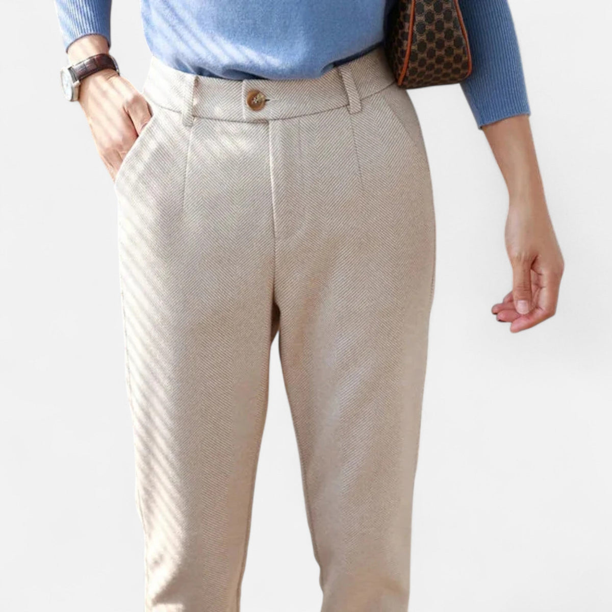 Women's Wool Pencil Pants — High-Waist Slim Fit Trousers 1