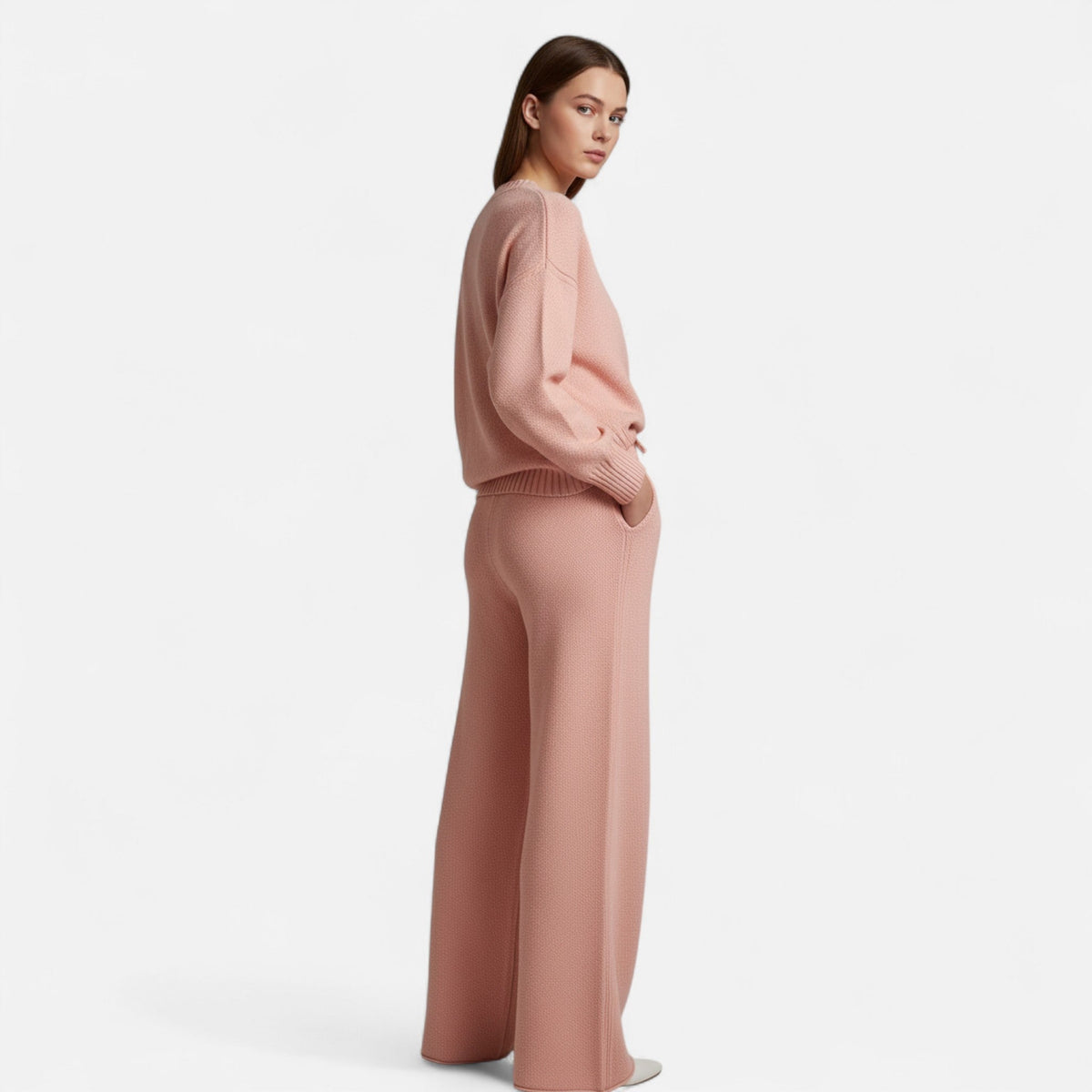 Women's Knit Sweater & Wide-Leg Trouser Set — Relaxed Fit 3