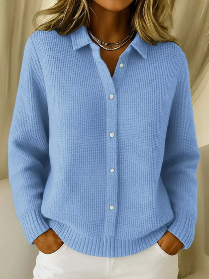 Elegant Longline Knit Cardigan — Button-Front, Cozy Fit 1