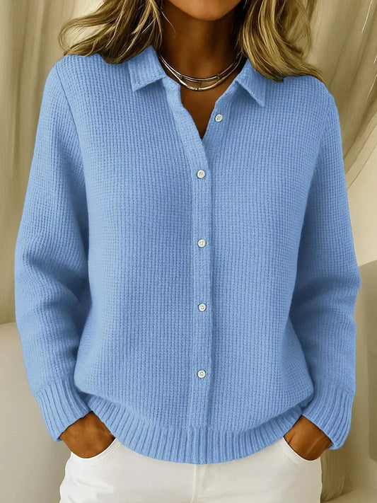 Elegant Longline Knit Cardigan — Button-Front, Cozy Fit 1