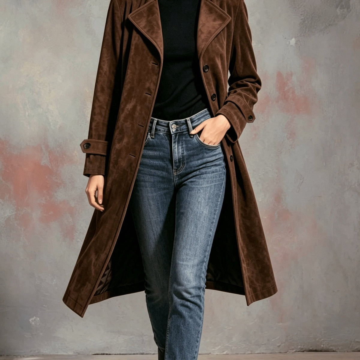 Waverly Longline Coat — Classic Lapel Structured Silhouette 1