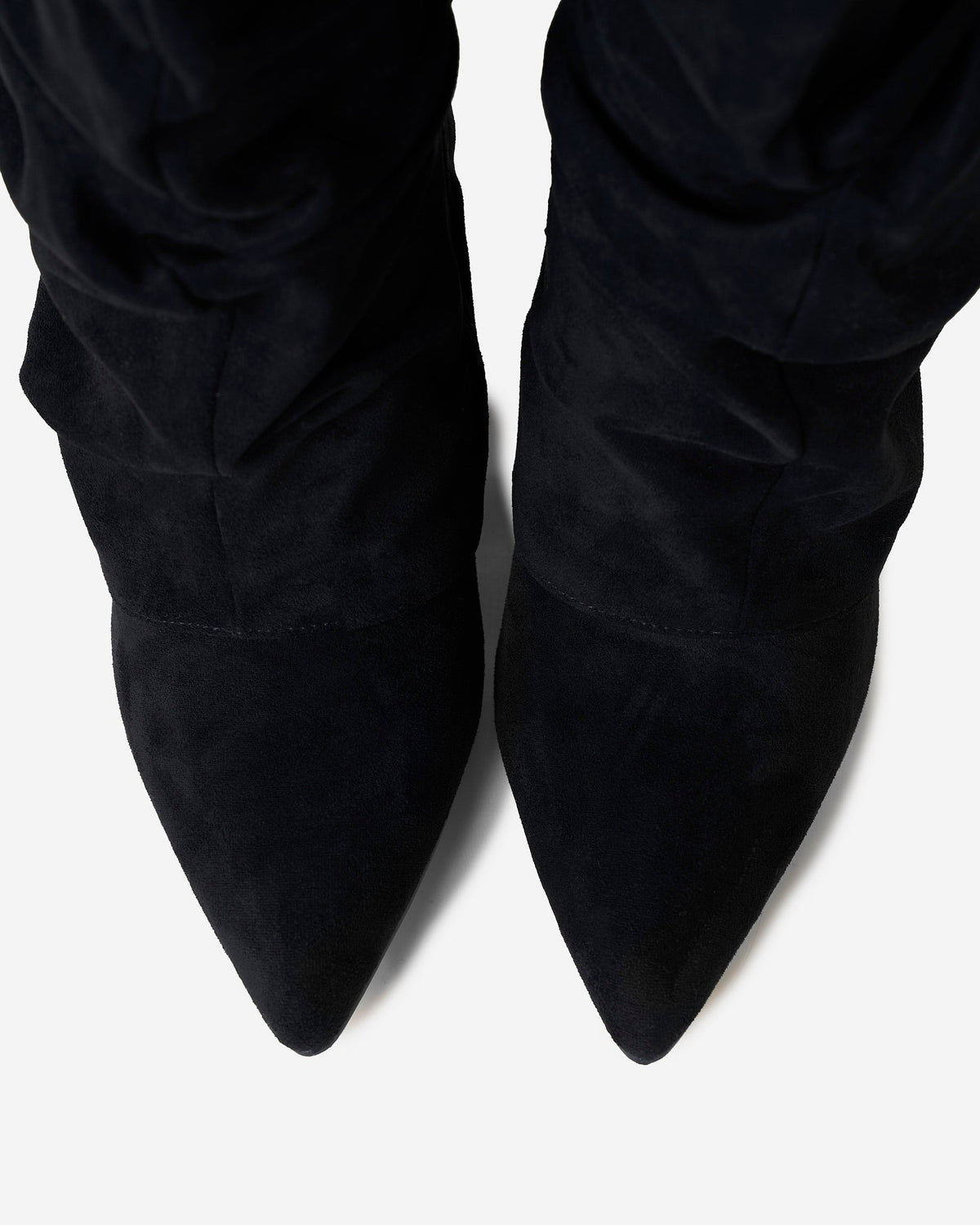 Knee High Slouch Boots with Hidden Heel Lift — Black 4