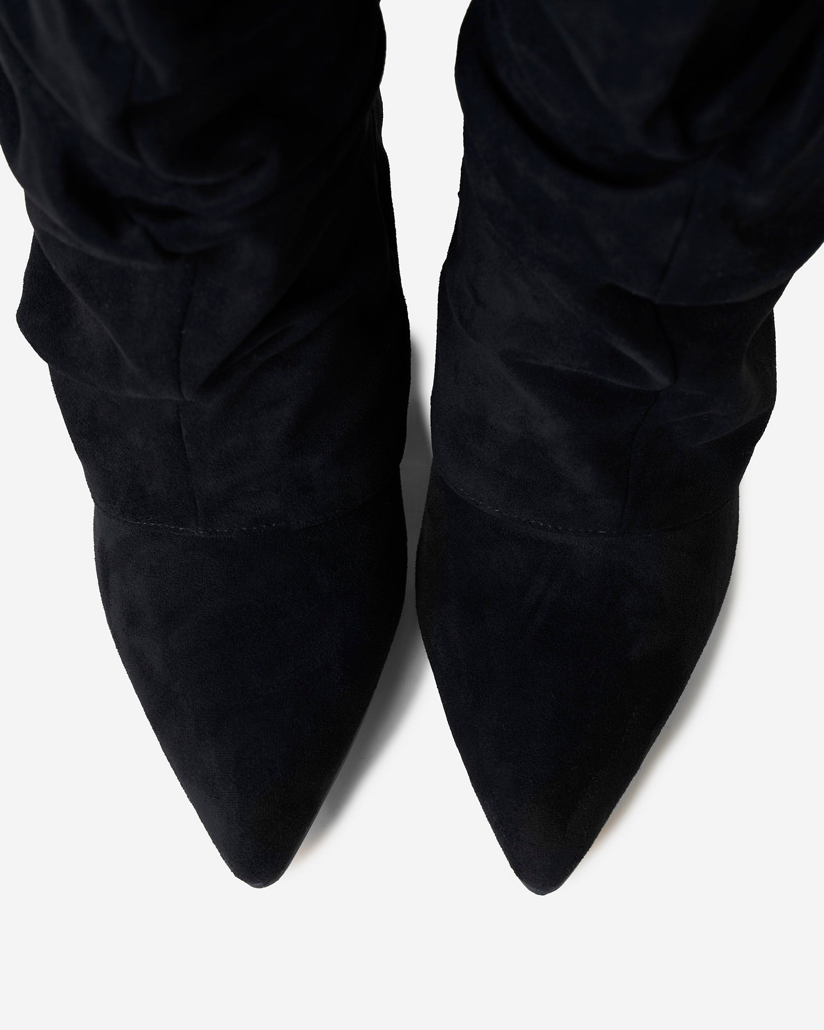Knee High Slouch Boots with Hidden Heel Lift — Black 4