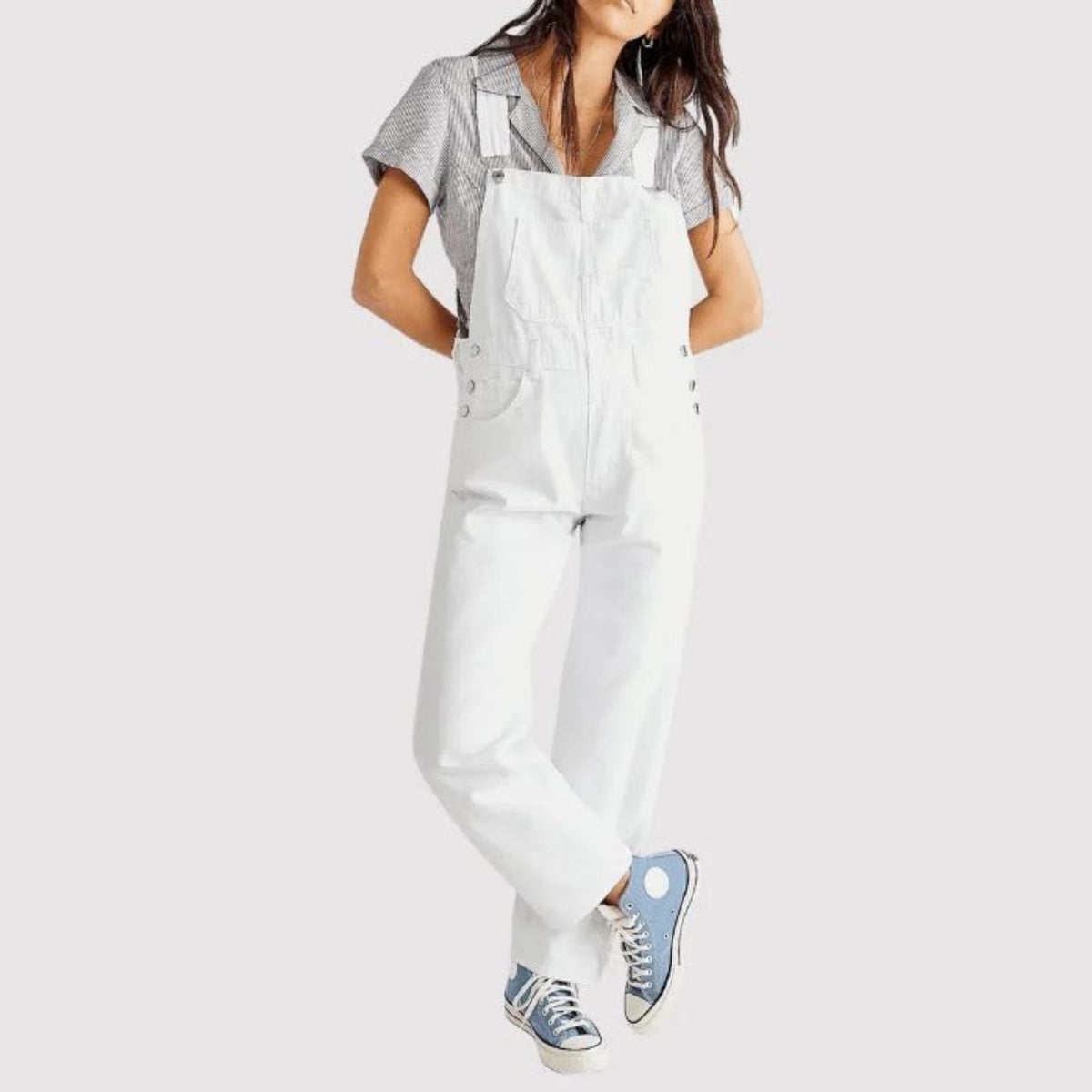 Women's Wide-Leg Denim Dungarees — Relaxed Fit Overalls 5