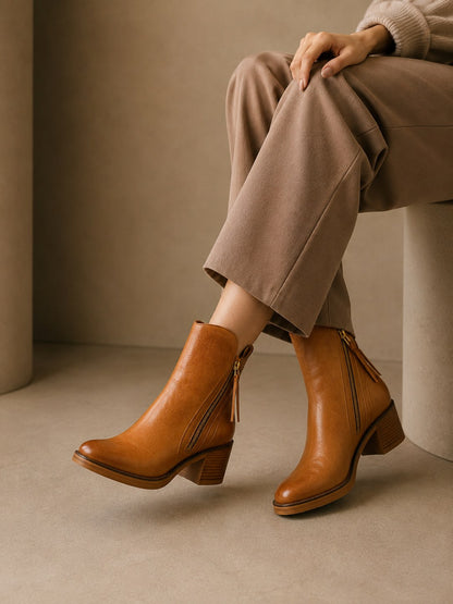 Gilmelle | Women’s Classic Zip Ankle Boots