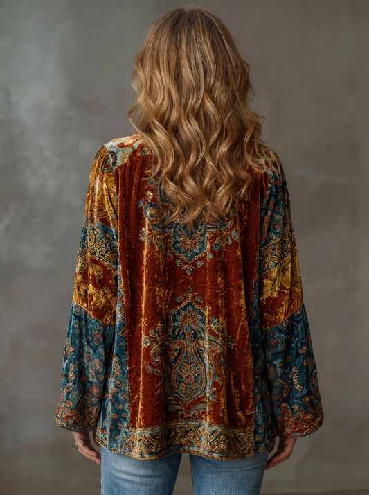 Boho Embroidered Kimono Jacket — Flowing Layering Cardigan 2
