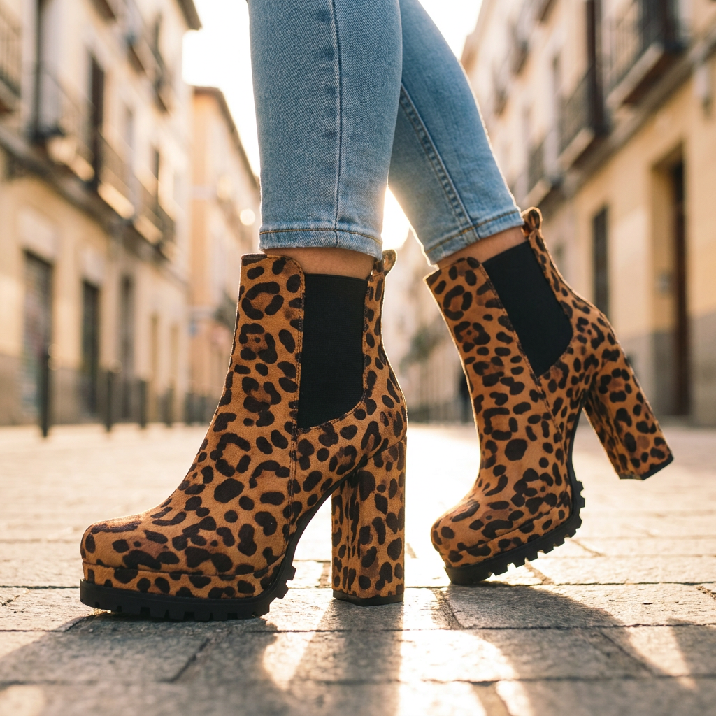 Ivy Block Heel Ankle Boots — Suede Lugged Platform Sole 4
