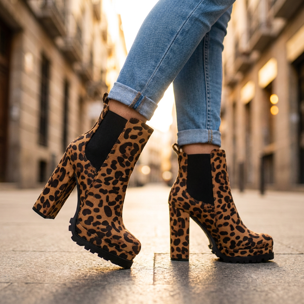 Ivy Block Heel Ankle Boots — Suede Lugged Platform Sole 5