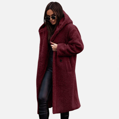 Women's Plush Faux-Fleece Long Coat — Teddy Style 10