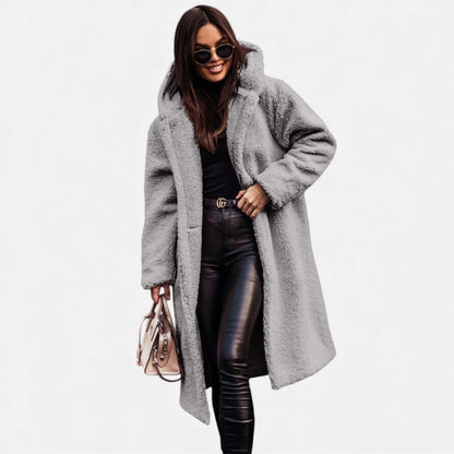 Women's Plush Faux-Fleece Long Coat — Teddy Style 6