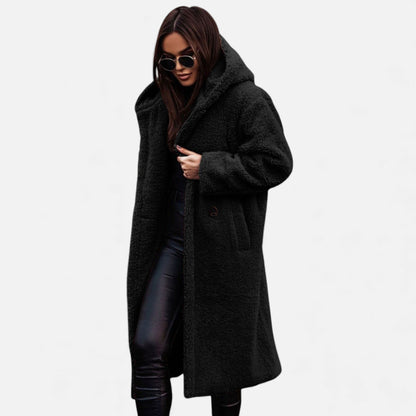 Women's Plush Faux-Fleece Long Coat — Teddy Style 9