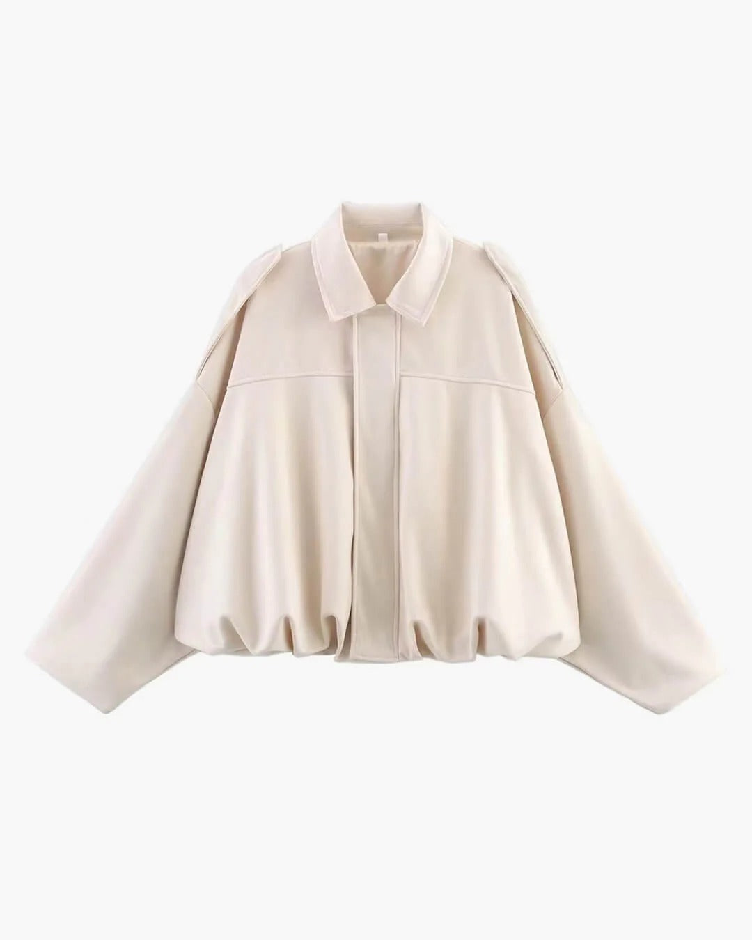 Women's Faux Suede Bomber Jacket — Fold-Over Collar 10