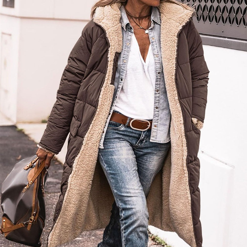 Reversible Women's Winter Coat — Dual-Side Long Puffer 4