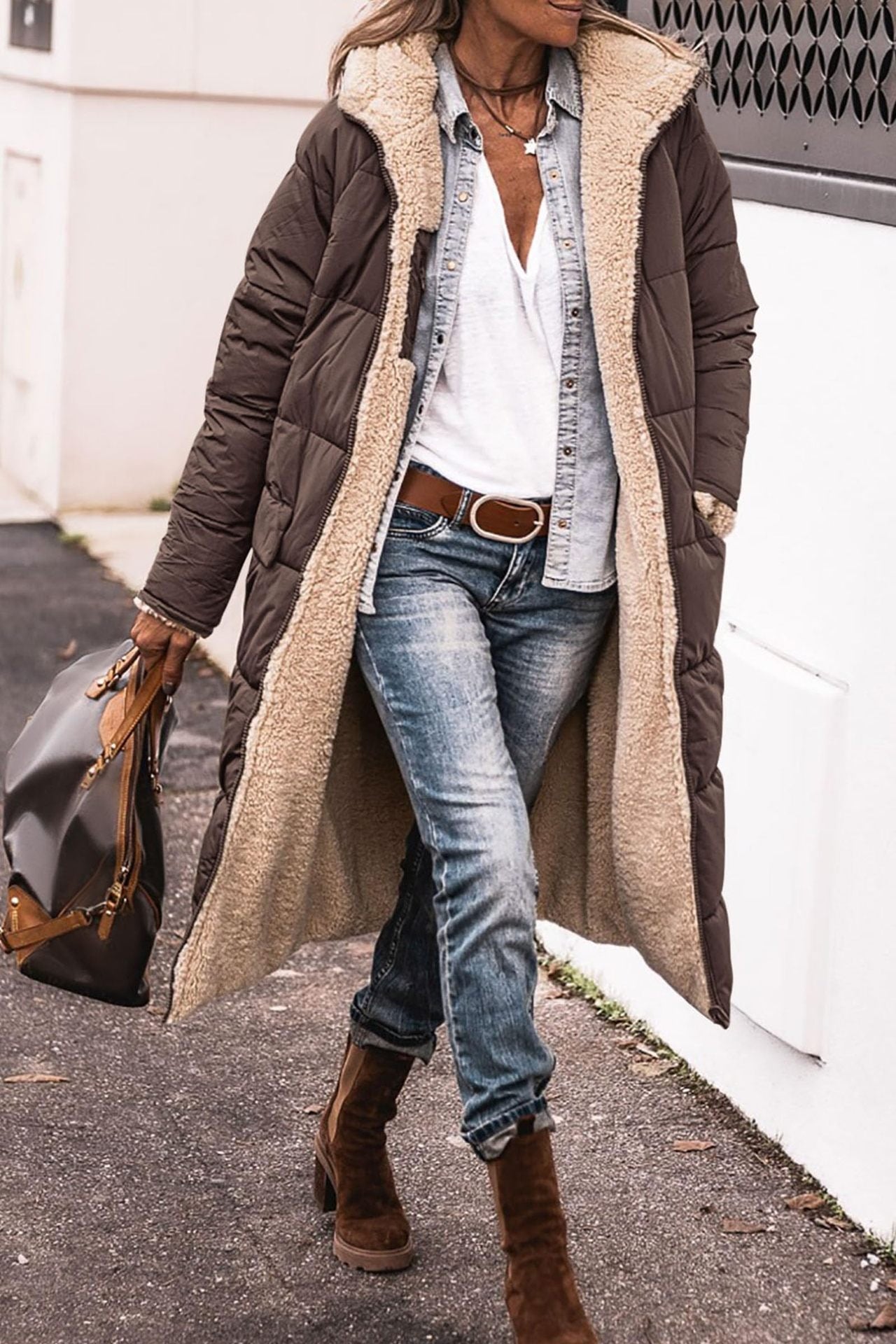Reversible Women's Winter Coat — Dual-Side Long Puffer 2