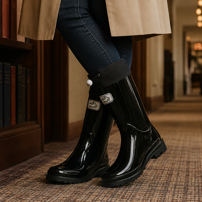 Caffaro Drawstring Rain Boots — Knee-High Rubber Wellies 1
