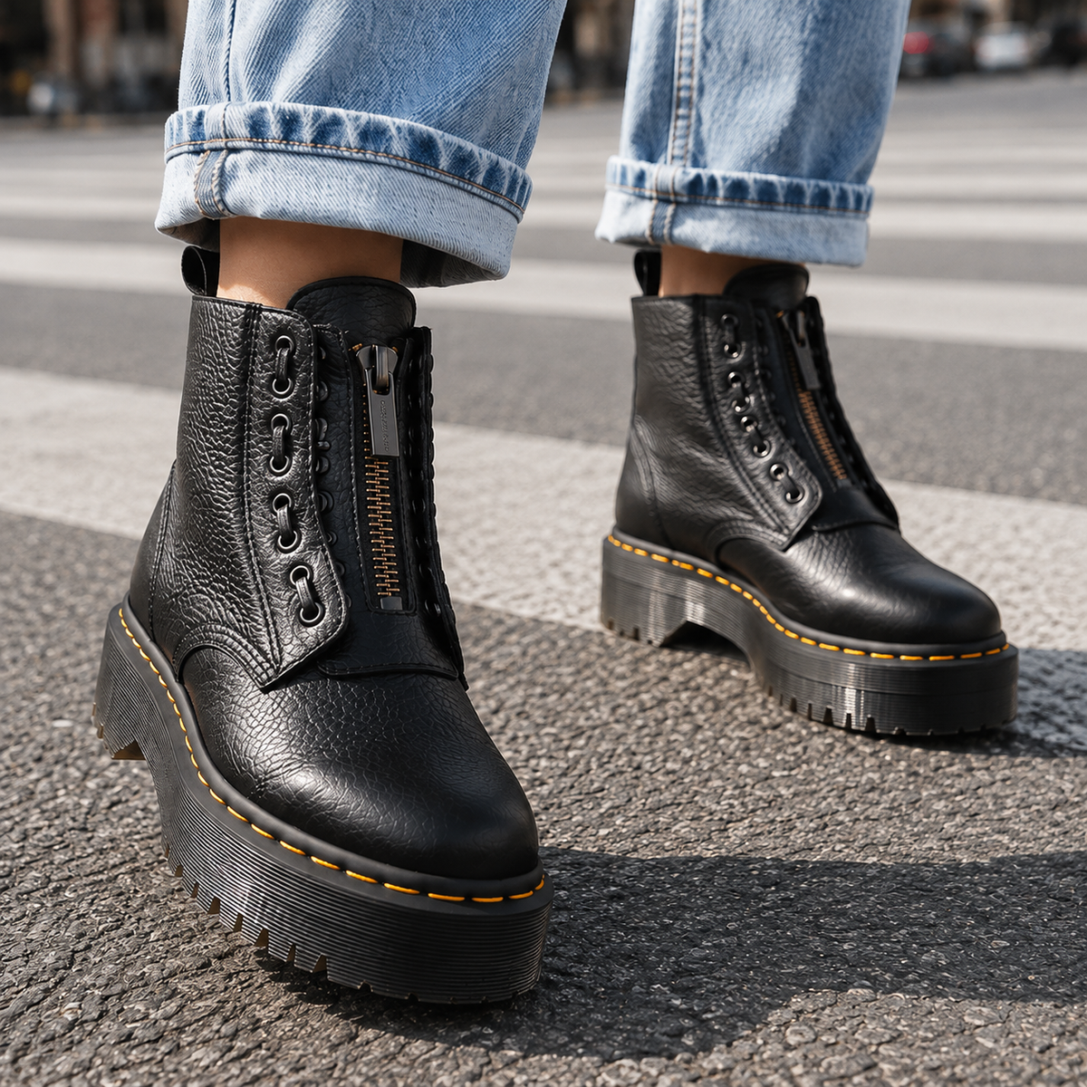 Bianchi Chunky Platform Ankle Boots — Front Zip for Women 1