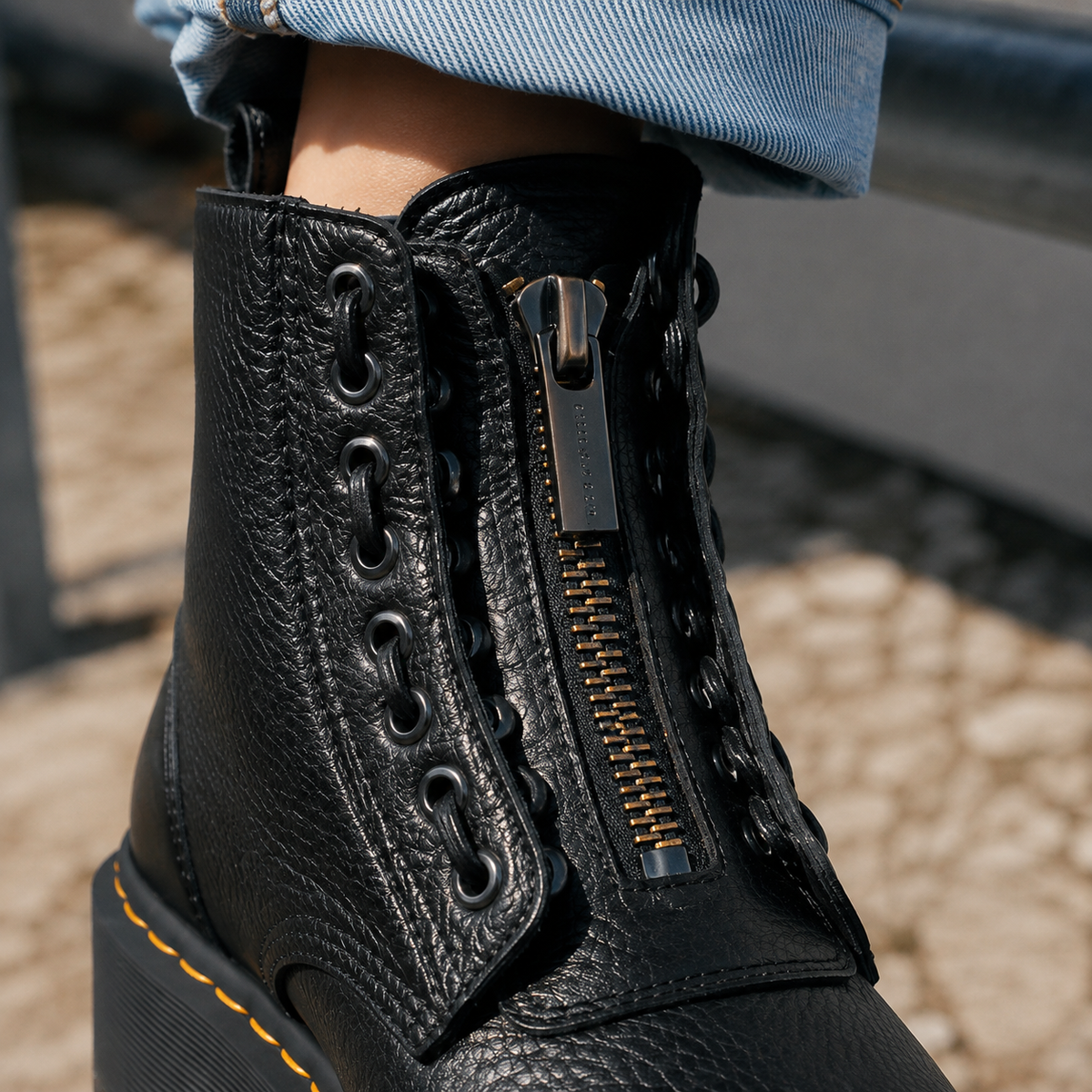 Bianchi Chunky Platform Ankle Boots — Front Zip for Women 3
