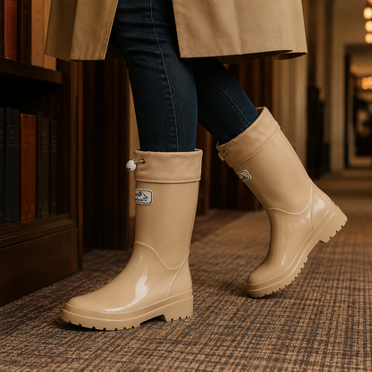 Caffaro Drawstring Rain Boots — Knee-High Rubber Wellies 3