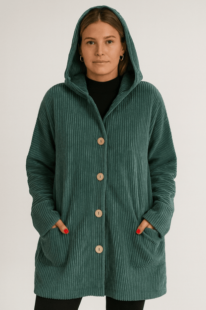 Women's Corduroy Hooded Jacket — Relaxed Fit, S to 3XL 4