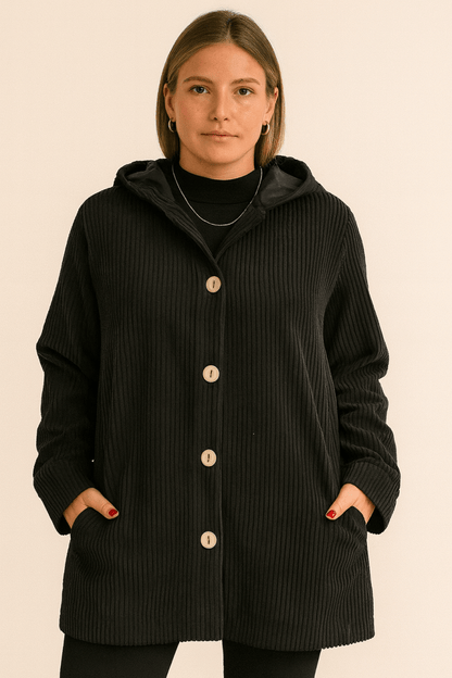 Women's Corduroy Hooded Jacket — Relaxed Fit, S to 3XL 5