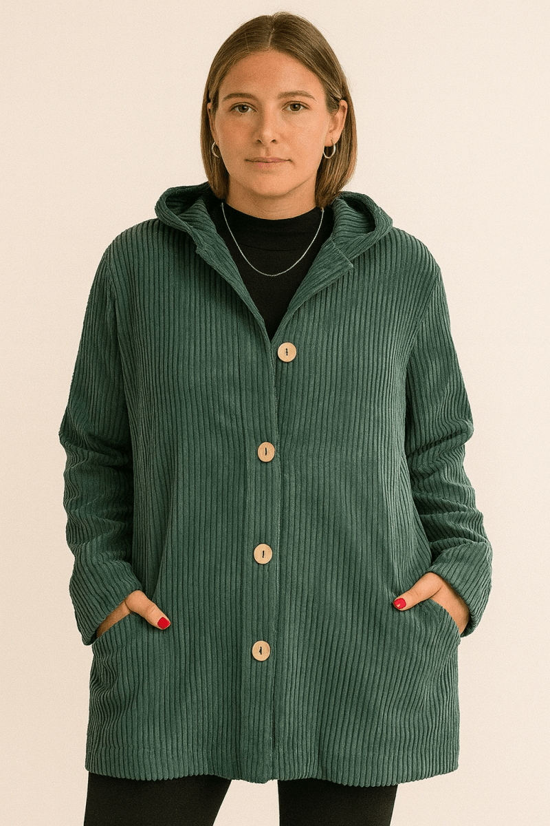 Women's Corduroy Hooded Jacket — Relaxed Fit, S to 3XL 3