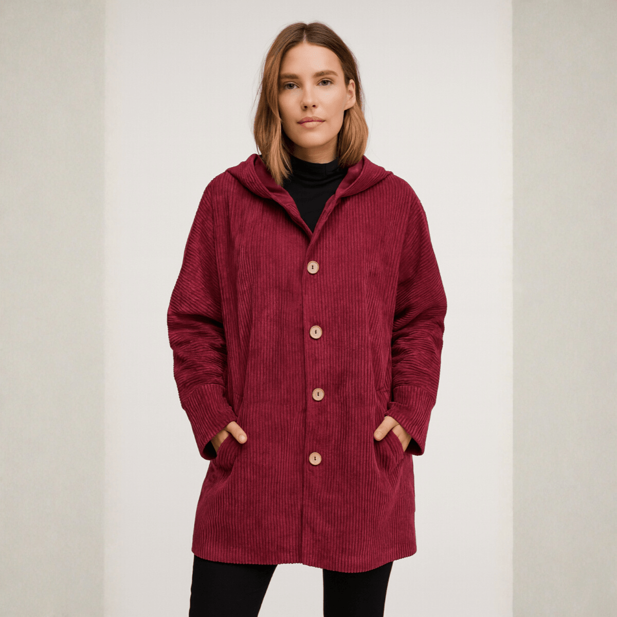 Women's Corduroy Hooded Jacket — Relaxed Fit, S to 3XL 1