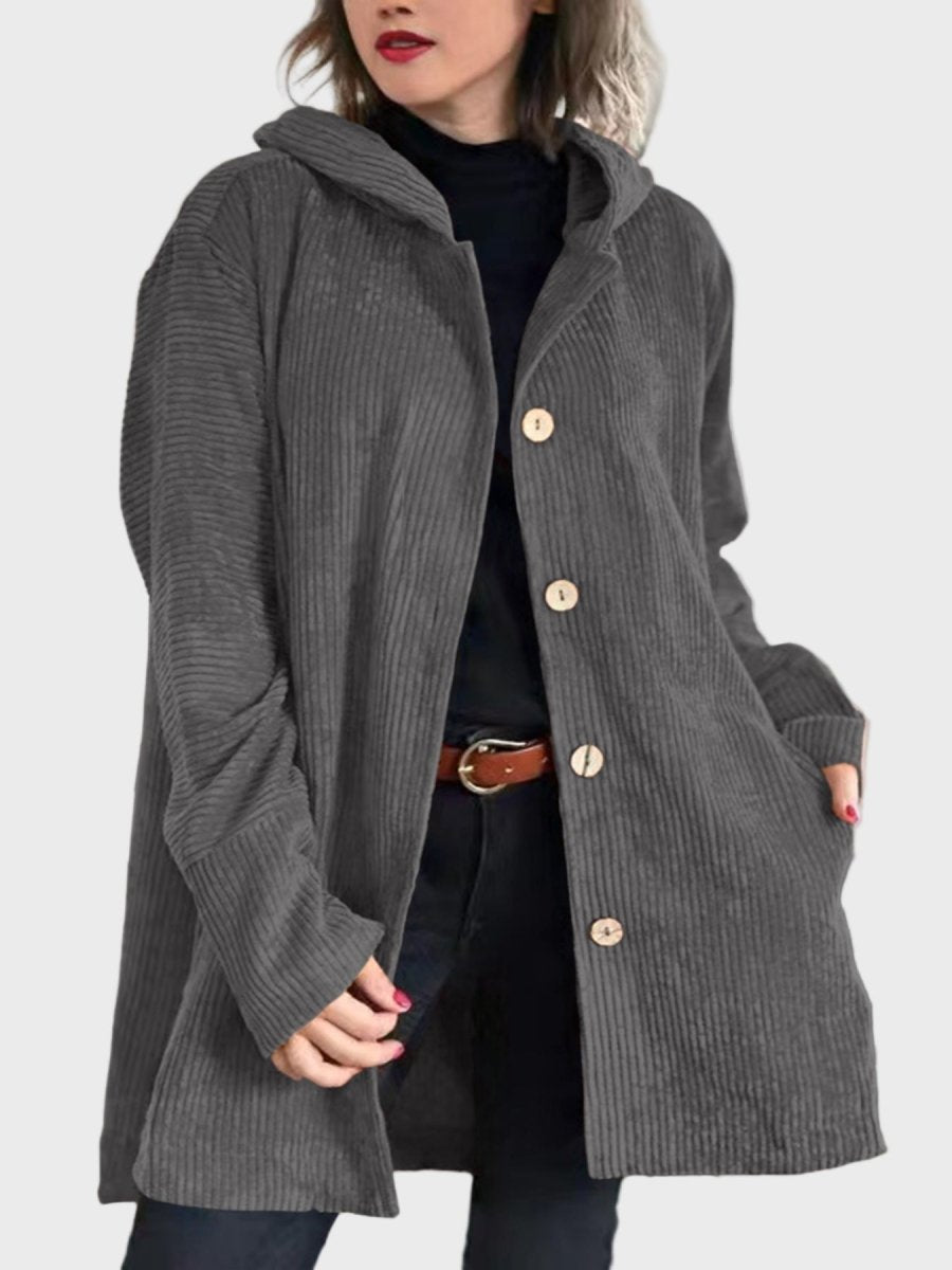 Women's Corduroy Hooded Jacket — Relaxed Fit, S to 3XL 14
