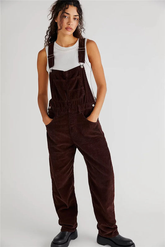 Women's Vintage Corduroy Baggy Overalls — Wide Leg 1