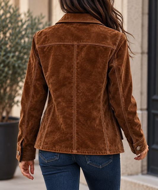 Refined Button-Front Jacket for Women — Structured Relaxed Fit