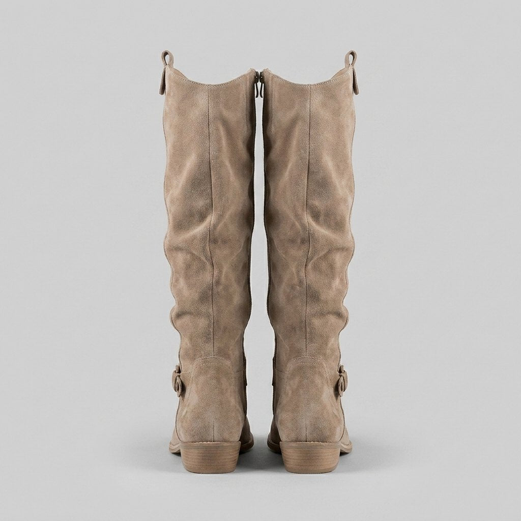 Knee-High Suede-Touch Boots with 2.5 in Heel & Side Zip 5