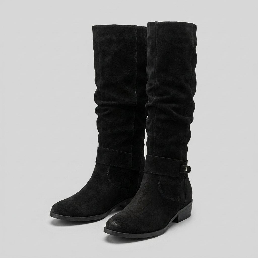 Knee-High Suede-Touch Boots with 2.5 in Heel & Side Zip 4