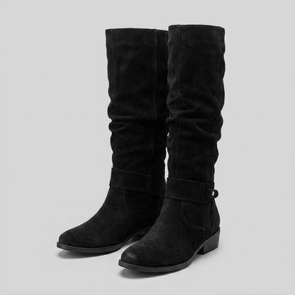 Knee-High Suede-Touch Boots with 2.5 in Heel & Side Zip 4