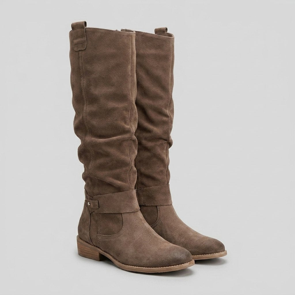 Knee-High Suede-Touch Boots with 2.5 in Heel & Side Zip 2