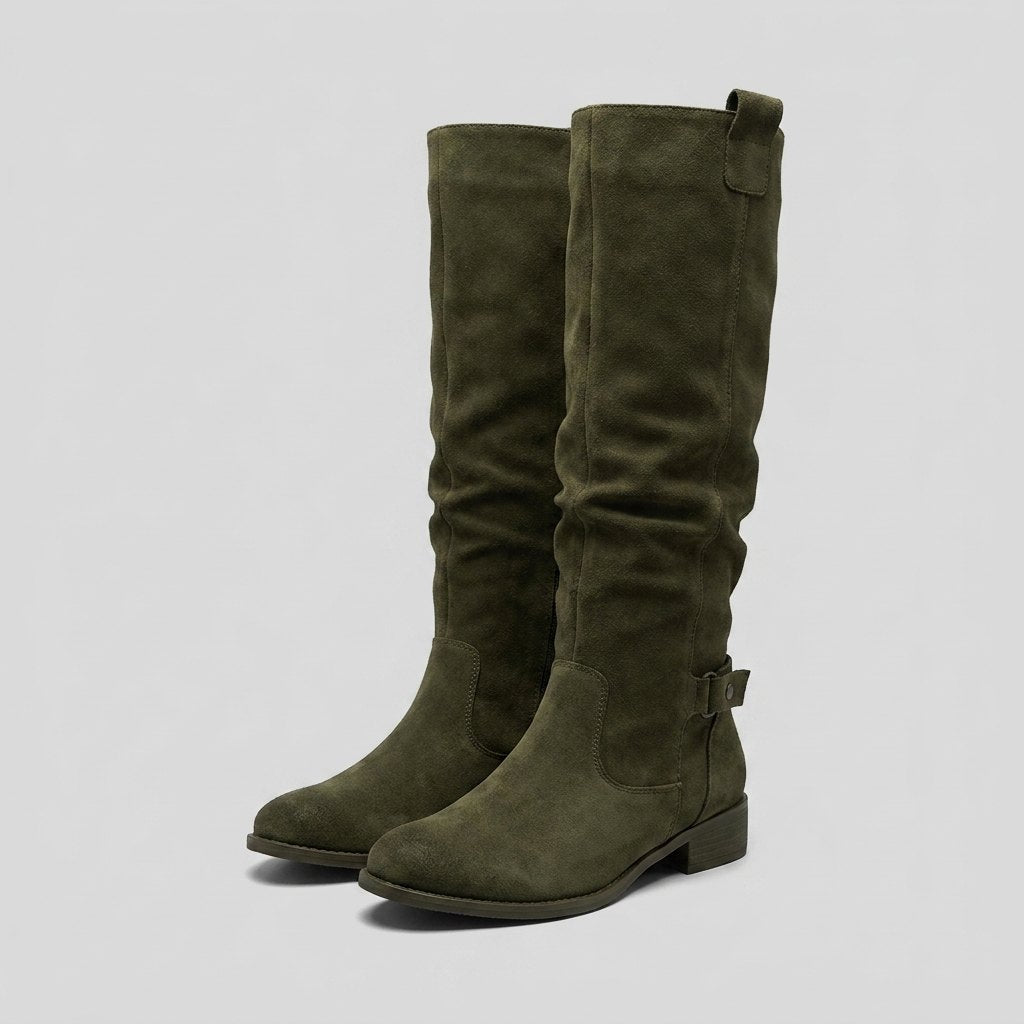 Knee-High Suede-Touch Boots with 2.5 in Heel & Side Zip 3