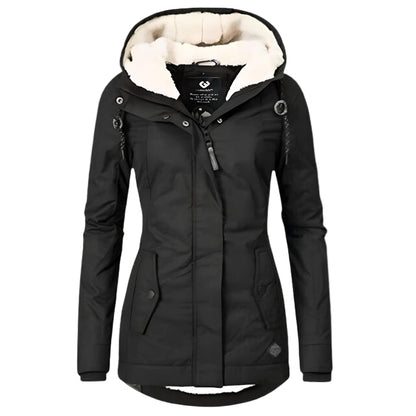 Women's Waterproof Winter Jacket with Hood & Pockets 2